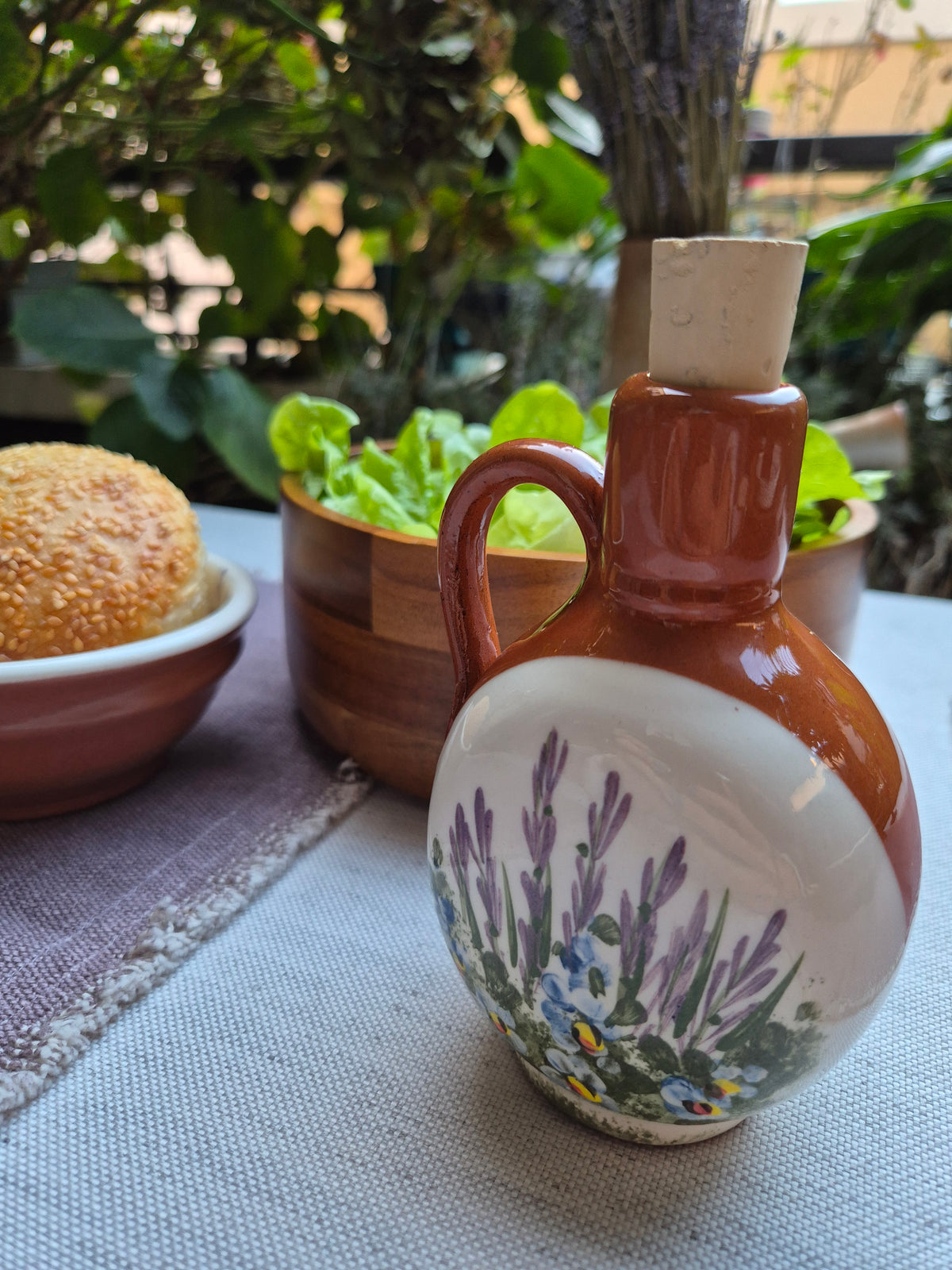 Duo LAVANDA ~ petit huilier et bol