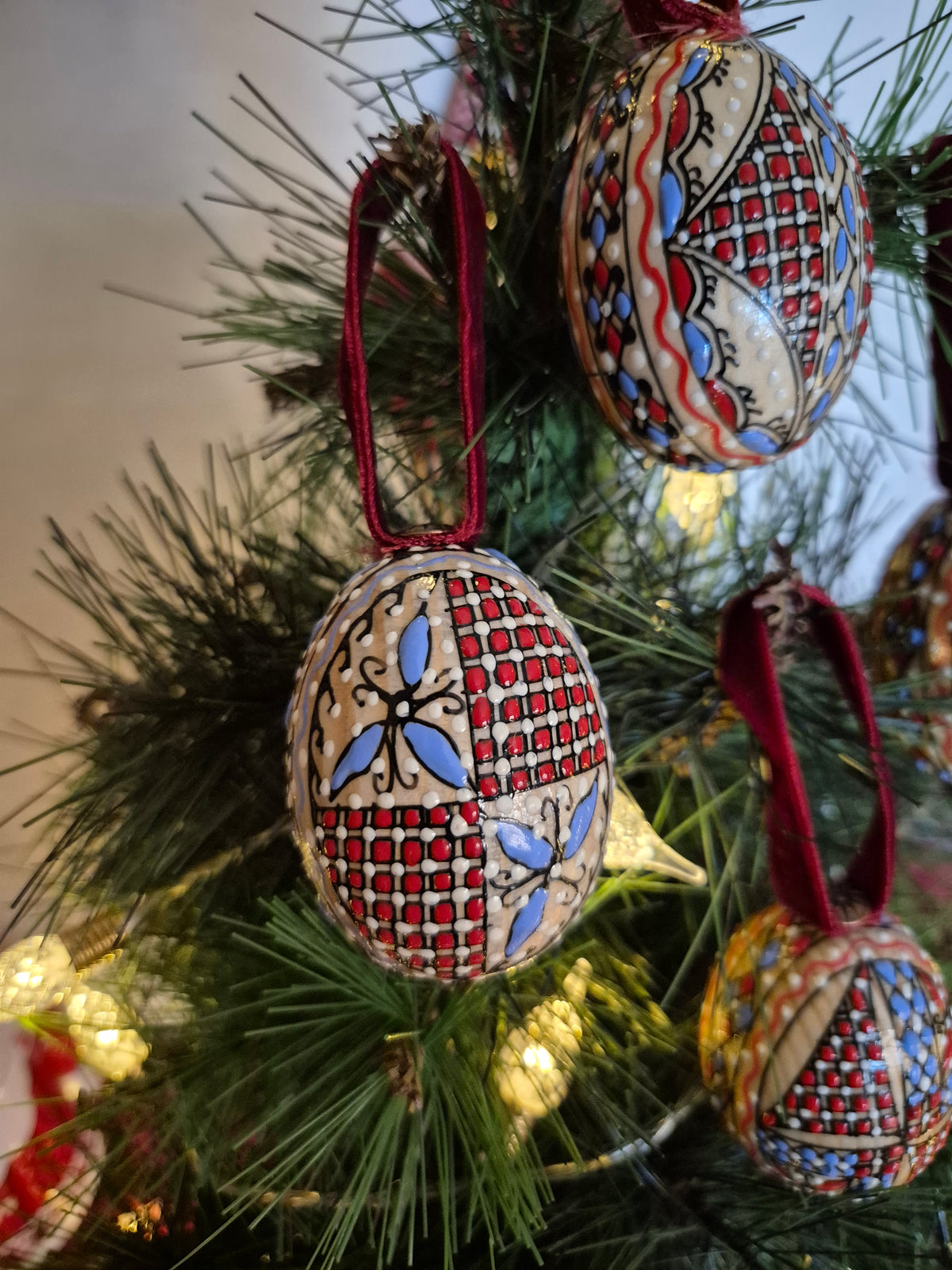 Boules de Noël artisanales ~ coffret RETROUVAILLES
