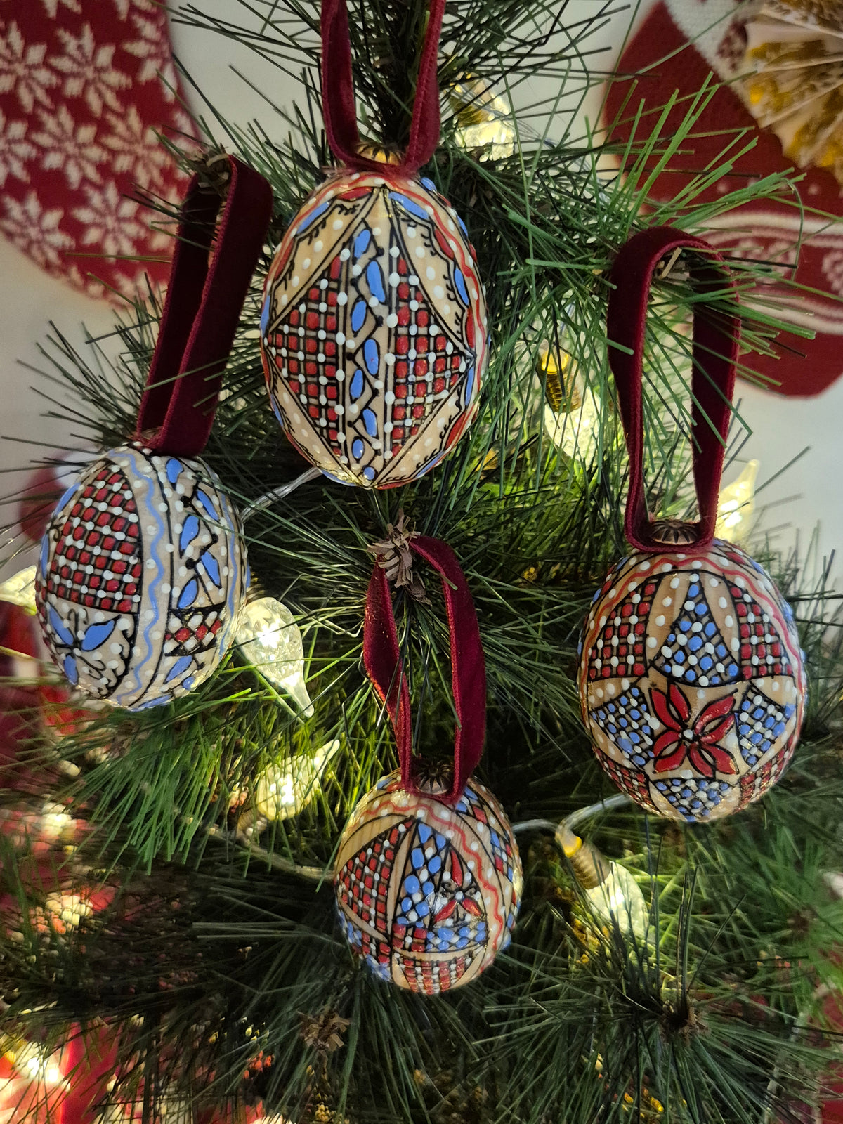 Boules de Noël artisanales ~ coffret RETROUVAILLES