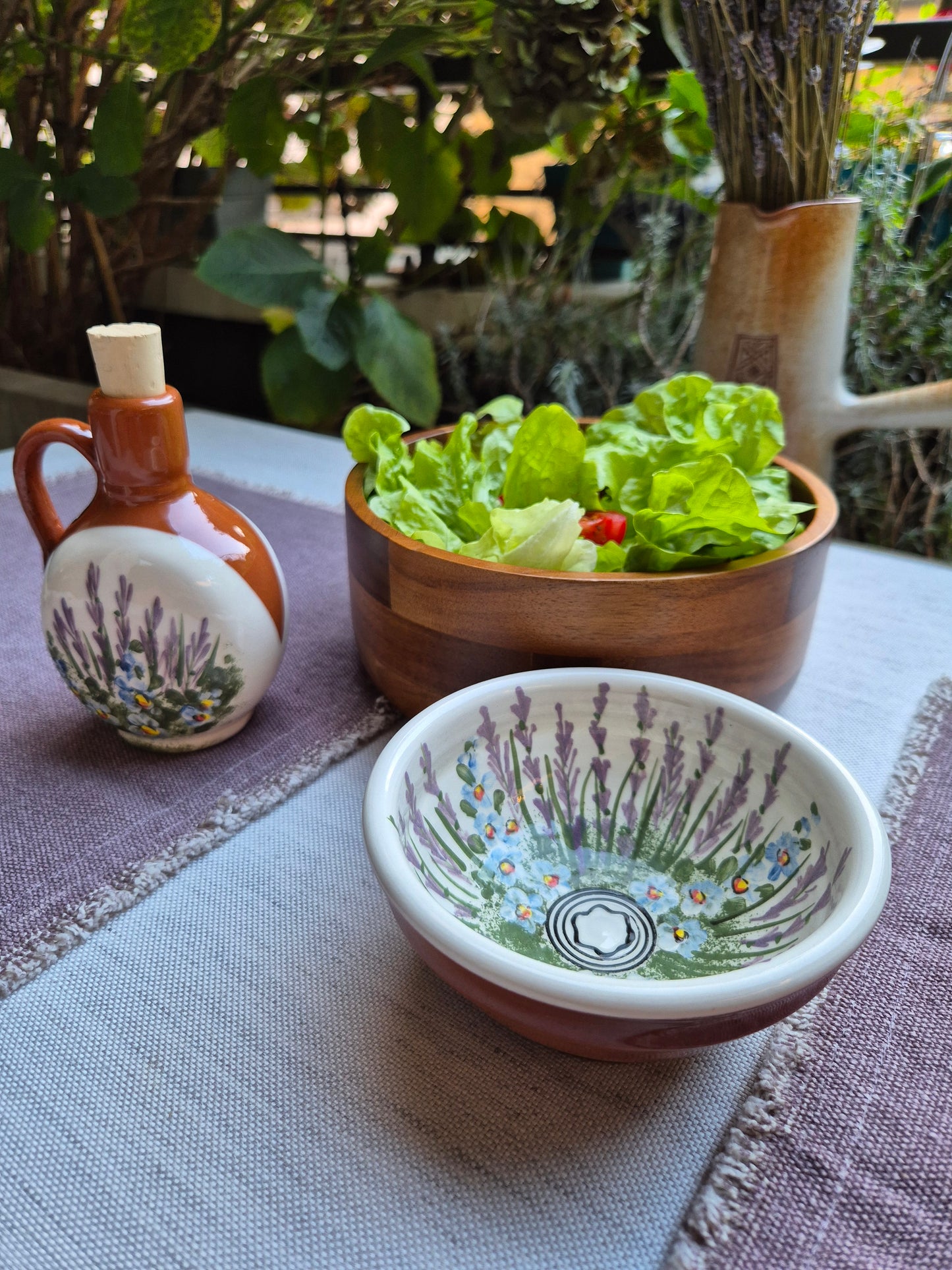 Duo LAVANDA ~ petit huilier et bol