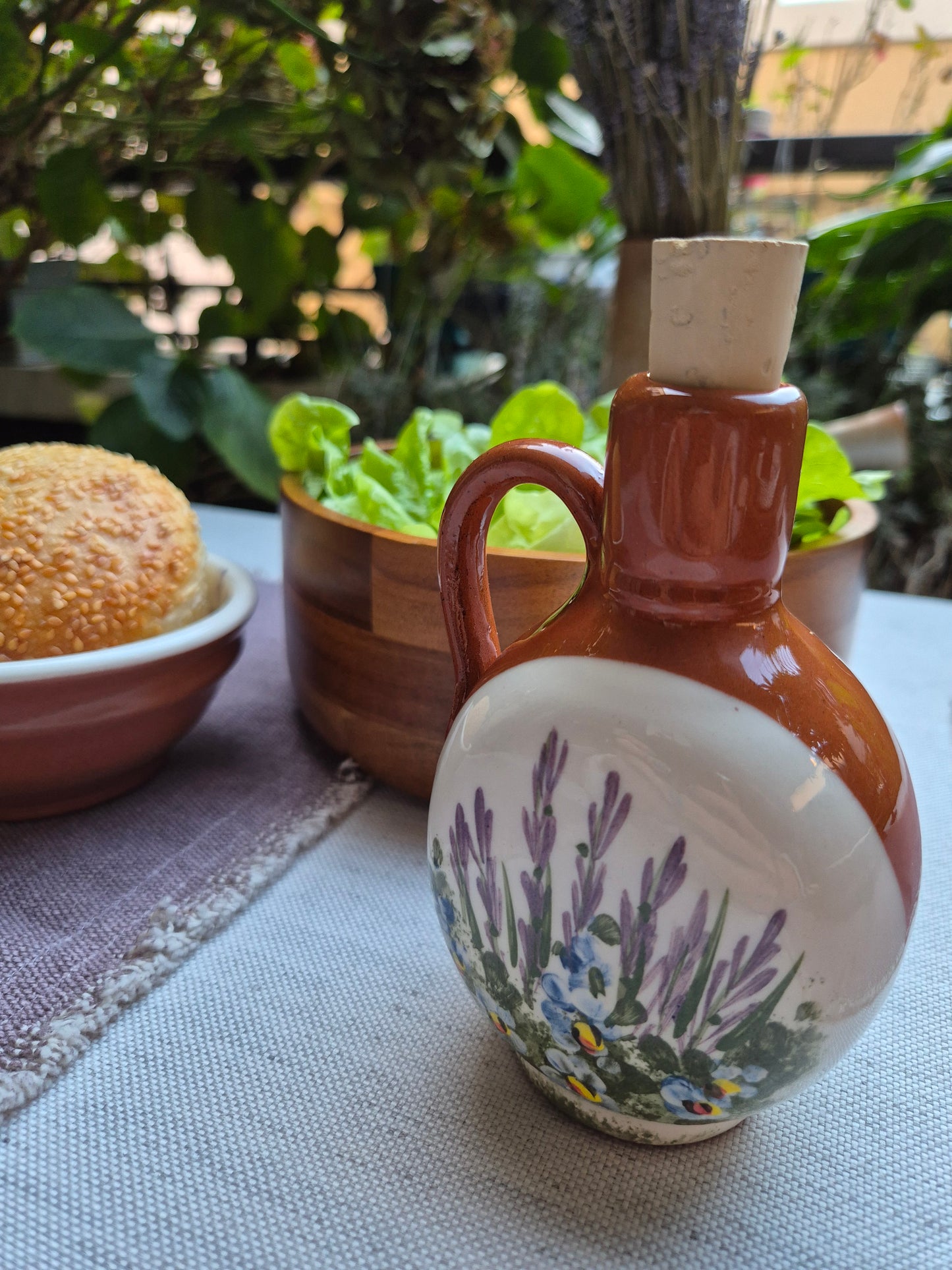 Duo LAVANDA ~ petit huilier et bol