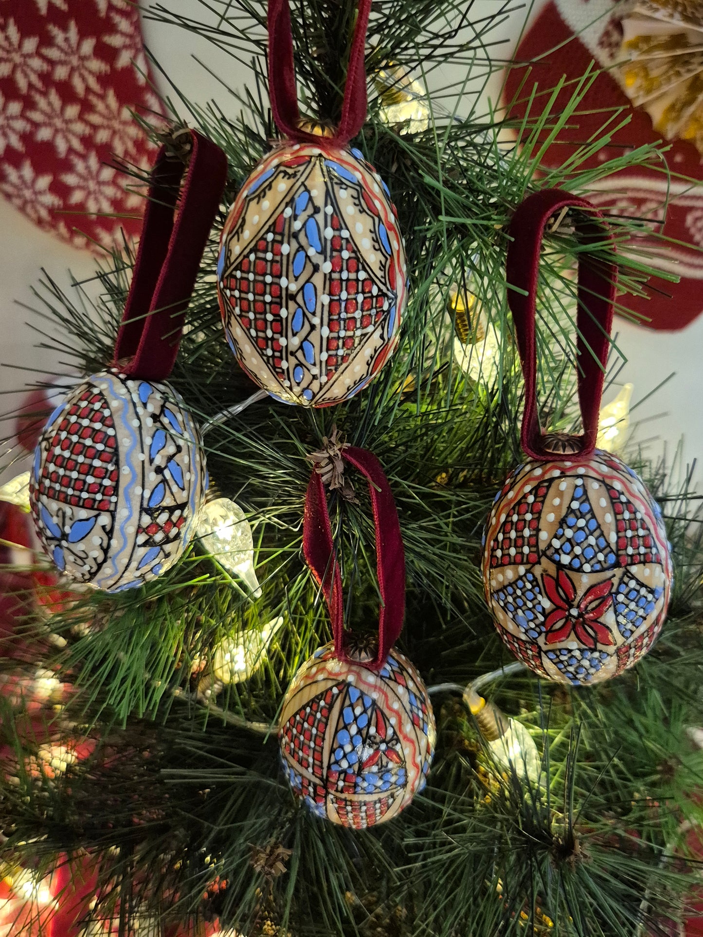 Boules de Noël artisanales ~ coffret RETROUVAILLES