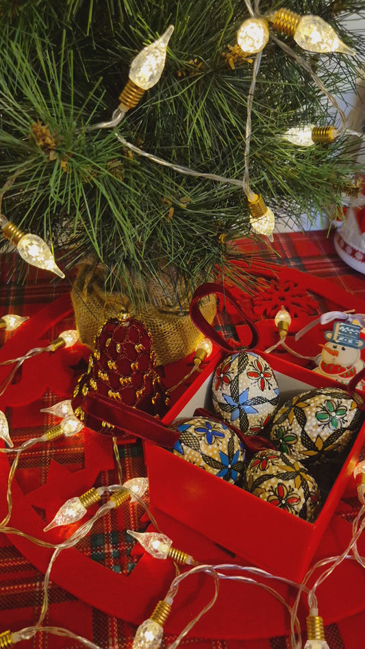 Boules de Noël artisanales ~ coffret ÉTOILES