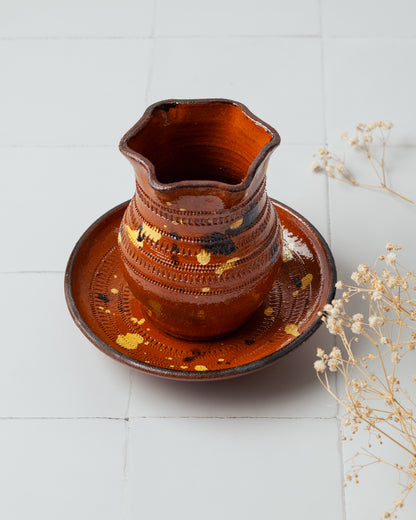 collection decoration vase et vide-poche assorti faits main en ceramique artisanale par des artisans roumains